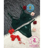 ست شورت و سوتین یشمی