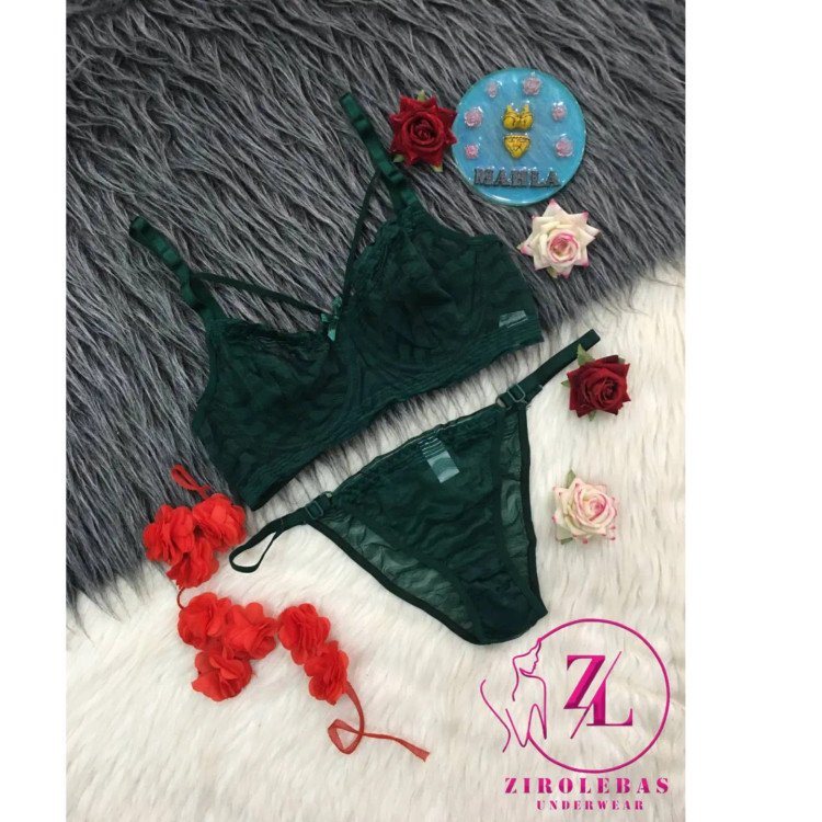 ست شورت و سوتین یشمی