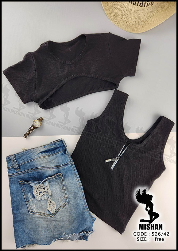 کراپ جلو زیپ دار