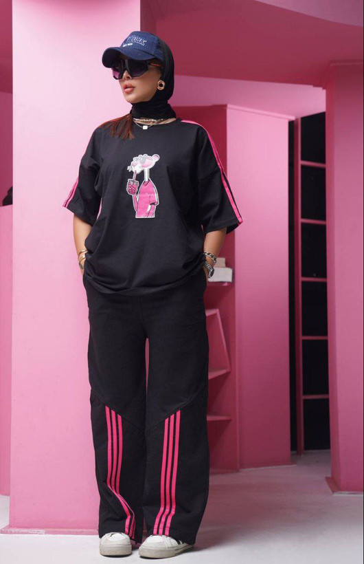 ست چاپ پلنگ صورتی