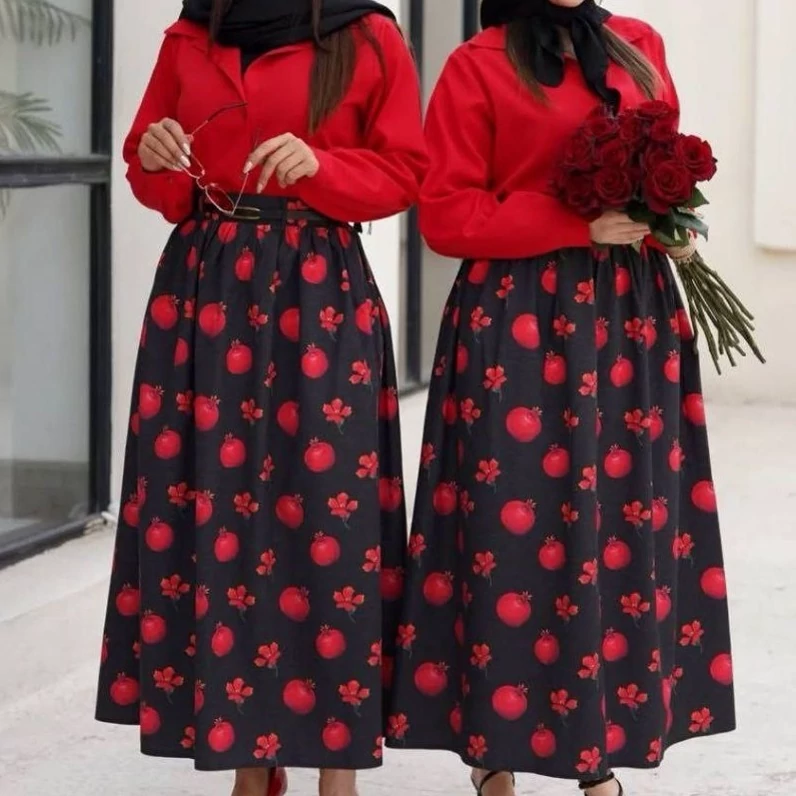 شومیز دامن گل انار یلدایی