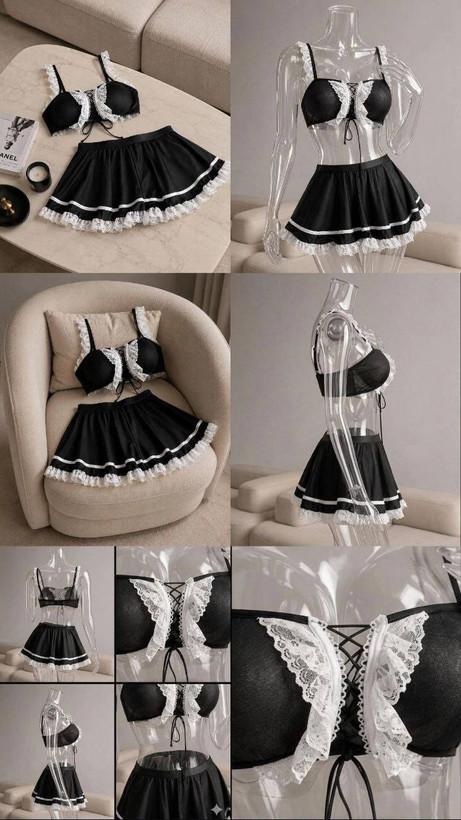 ست لباس خواب فانتزی مدل خدمتکاری برند Queen Lingerie