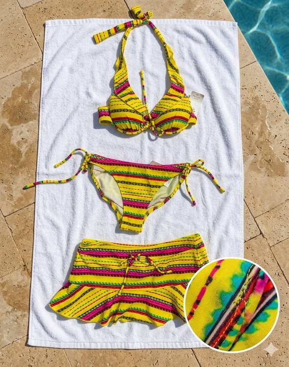 مایو ۳ تکه جذاب وشیک زنانه برندBeach Queen