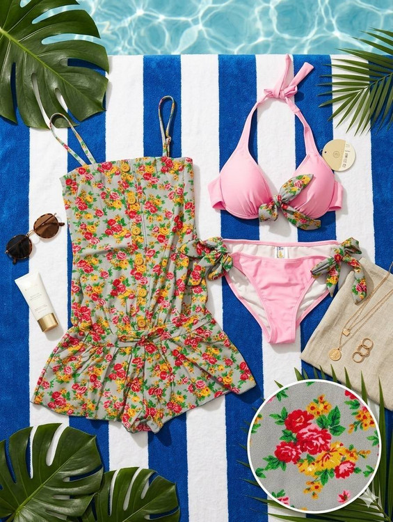مایو یکسره ۳ تکه زنانه برندBeach Queen