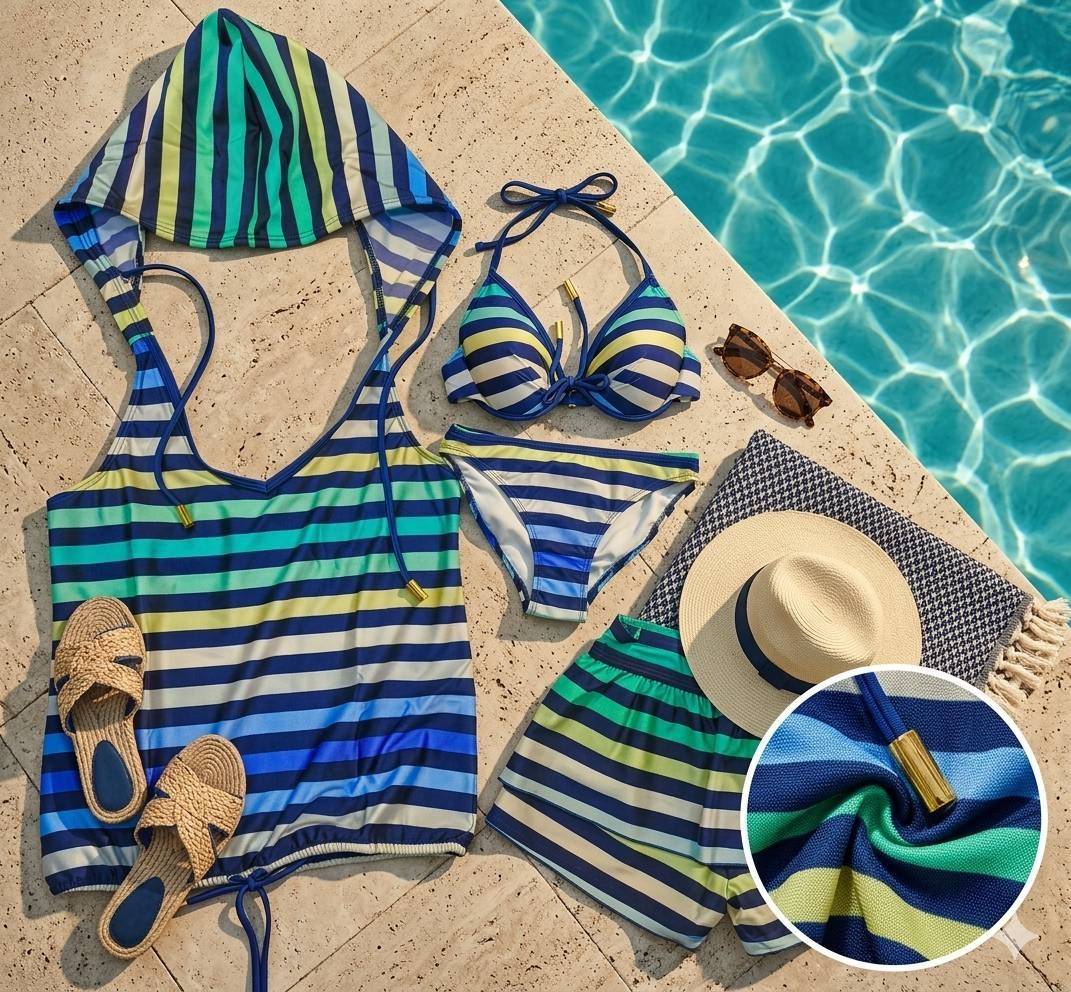 مایو یکسره۳ تکه سایز کوچک برندBeach Queen