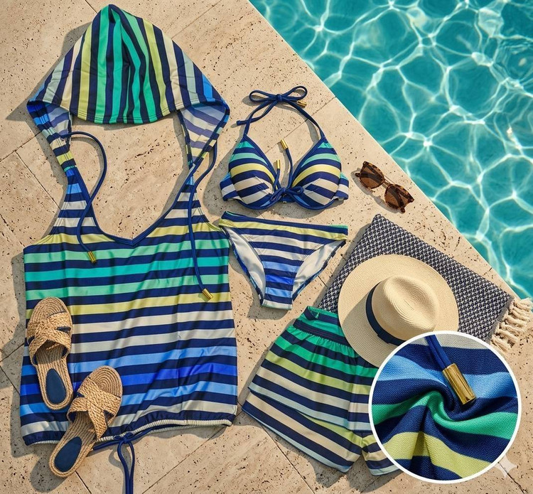 مایو یکسره۳ تکه سایز کوچک برندBeach Queen