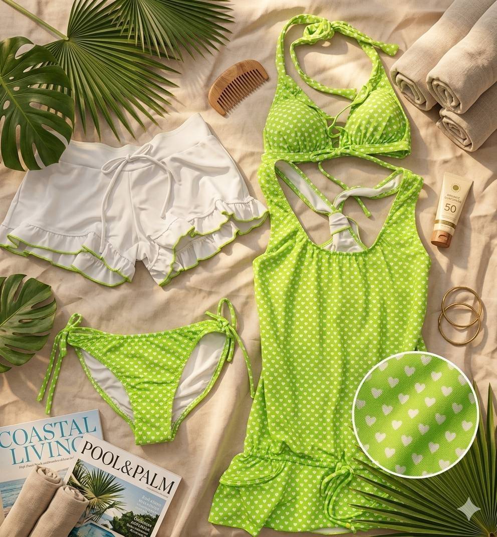 مایو یکسره ۴ تکه وارداتی برند Beach Queen زنانه