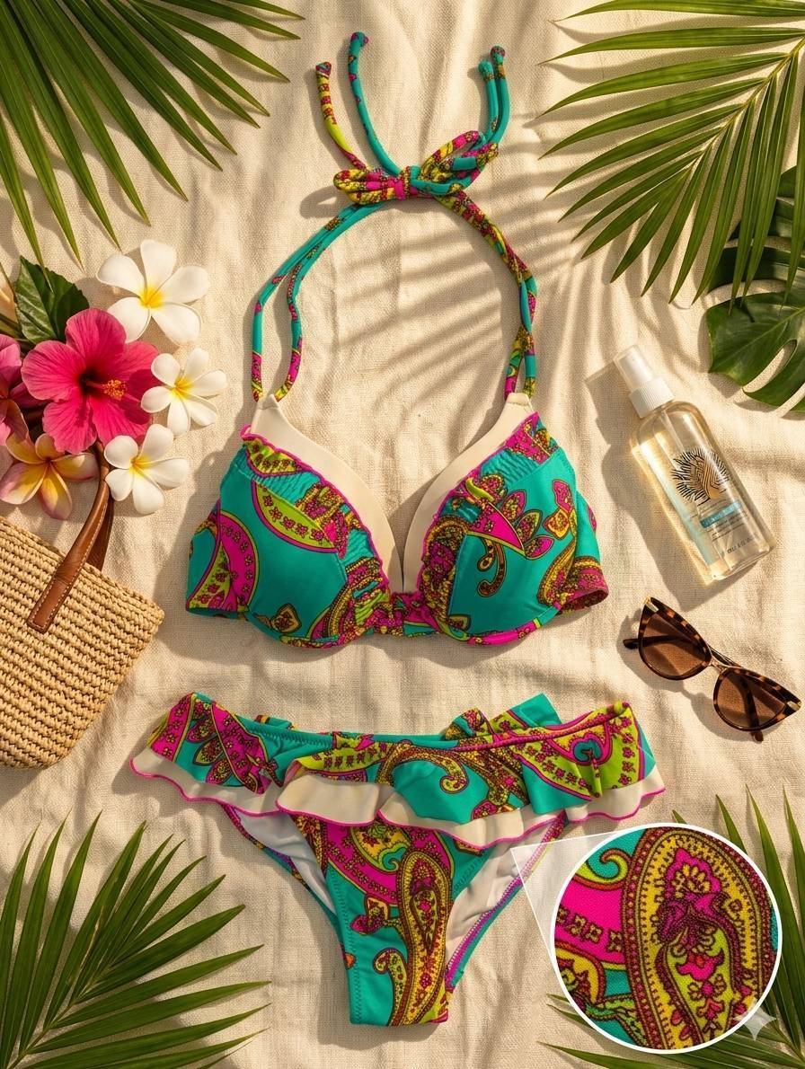 مایو ۲ تکه وارداتی  برند Beach Queenزنانه