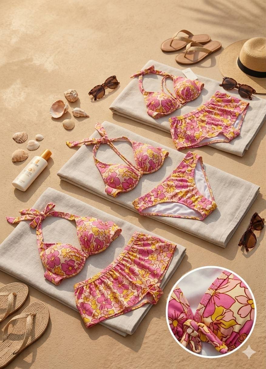 مایو 2 تکه طراحی شیک زنانه برند Beach Queen